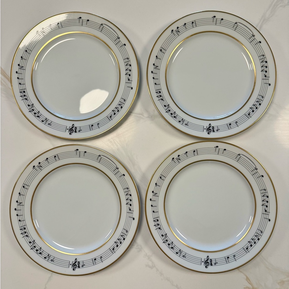 Tiffany & Co. Heny Mancini's Moon River Dessert Plates Set Of 4 Rare!